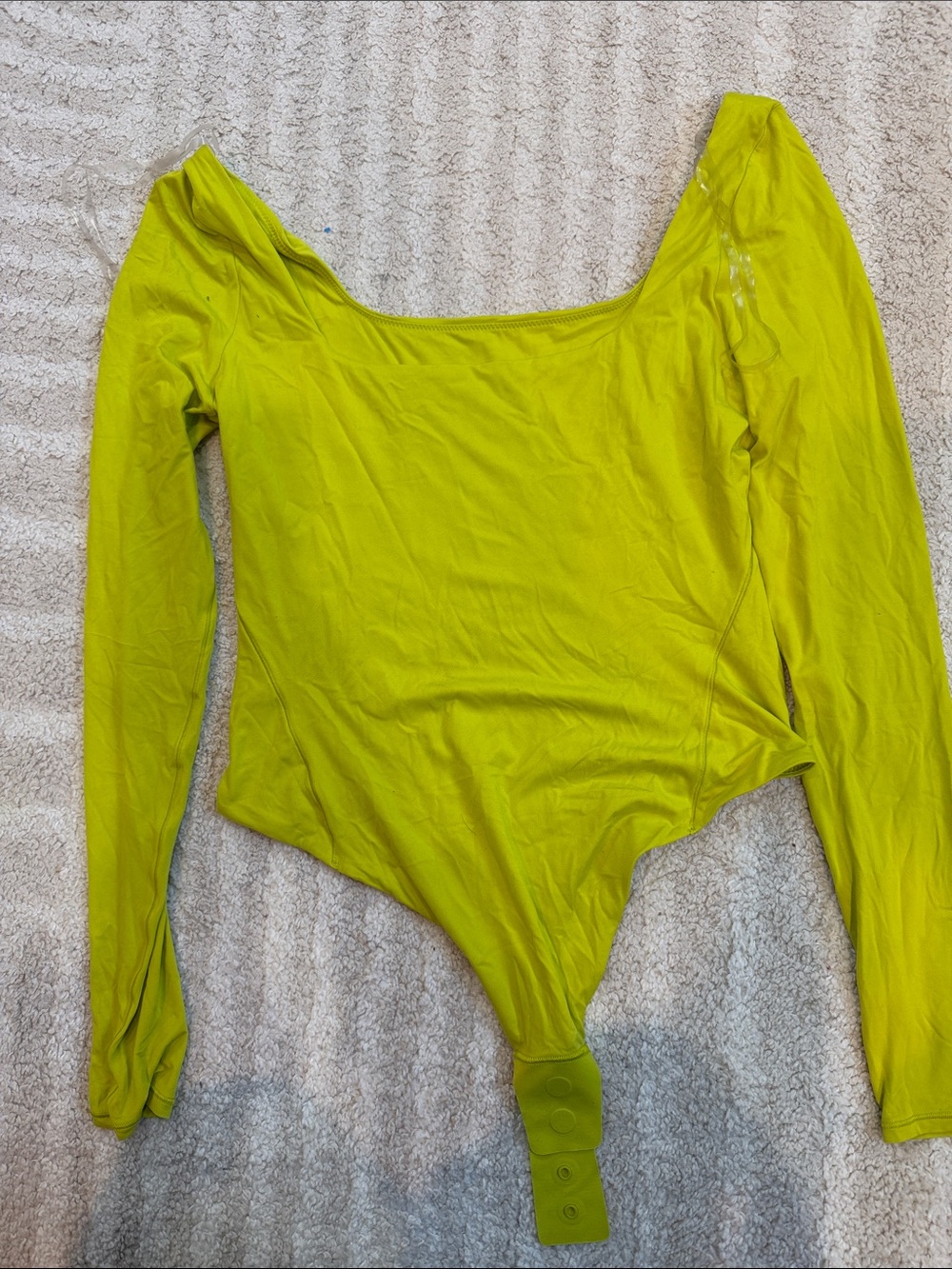 LULULEMON Women's Long Sleeve Scoop Neck Bodysuit - Lime